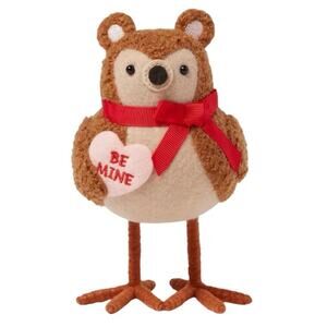 Spritz Brown and Red Holiday Decor Bird